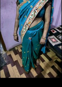 One Time Used Saree With Stiched Blouse Bust 36