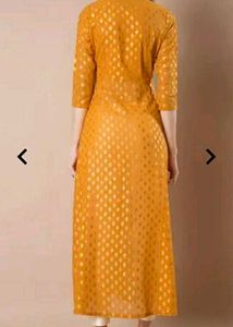 INDYA Women&#39;s Elegant Mustard Kurta