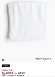 H&M White Tube Top
