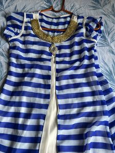 Blue &amp; White Striped Tunic Dress