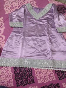 Elegant Lavender Kurta Sharara