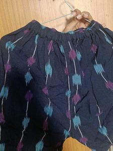 Navy Blue IKAT Patterned Shorts