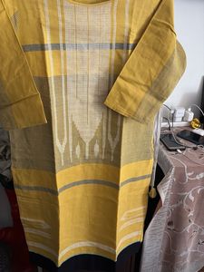 Yellow Checked Kurta-W
