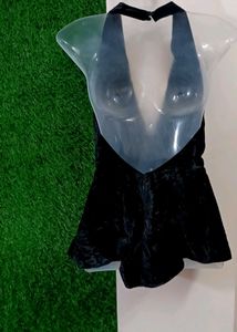 Y2K Velvet Velour Halter-Neck Eve Top