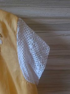 Handwork Kurta With Crochet Lace Sleeve