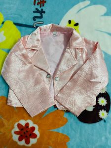 Beautiful Baby Girls Frock With Shining Jacket