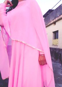 Pink Anarkali Kurta Set