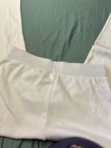 White Ribbed Leggings