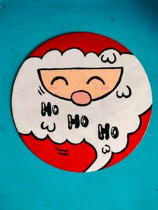 Handmade Santa Christmas Painting