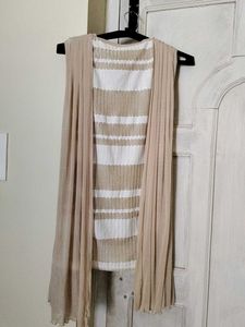 Sleeveless Top with Cardigan