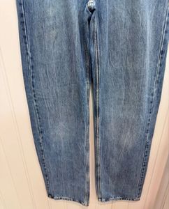 blue wide leg denim