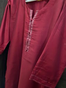 Red Kurti with Embroidery