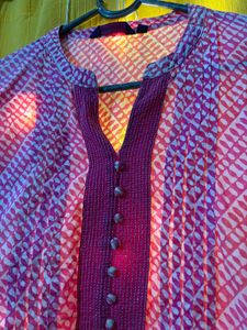 Elegant Purple Print Kurti
