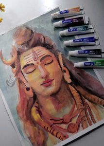 Watercolor Shiva Painting