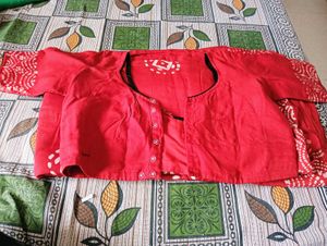 Red &amp; White Batik Print Fabric