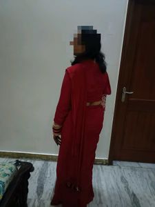 Elegant Red Saree ready to wear