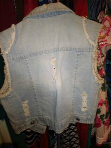 Chest Size 32-36 inches Distressed Denim Vest