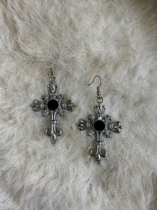 Cross Dangle goth Earrings