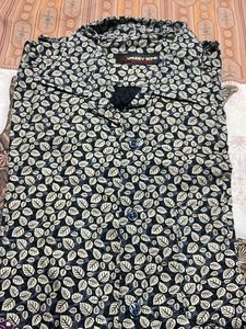 Men Stitched Full Sleeves Printed Collar Shirt
