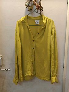 Women’s Lime Green High-Low Shirt | Size L ✨