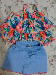 Nautinati Blue Printed Set For Girls