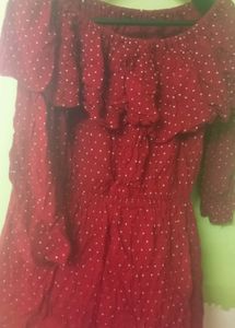 Polka Red Layered Top