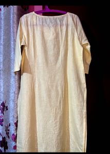 W YELLOW SHIMMER KURTA