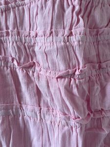 Cute Pink one shoulder Ruffled Mini Dress