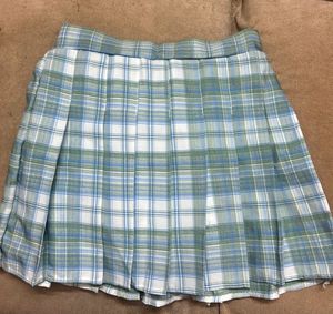 Pastel Plaid Pleated Mini Skirt