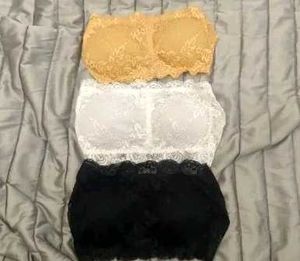 Lace Bandeau Strapless Bras - Set of 3