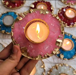Resin Crystal Tealight Candle Holder