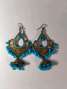 Blue Jhumka Earrings