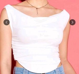 White Cowl Neck Tank