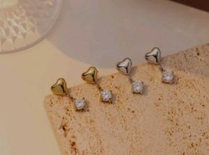 Small Heart solitaire drop earrings Anti Tarnish