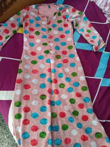 Retro Polka Dot Tunic Top With Slit In Between