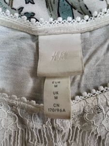H&amp;M Lace White Tank Top
