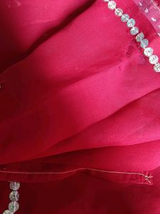 Sequence Red Color Saree