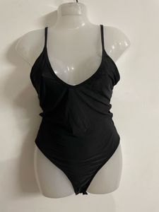 Black Deep Neck Bodysuit