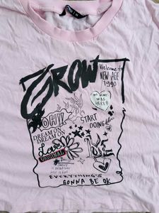Zudio Pink Graphic Tee