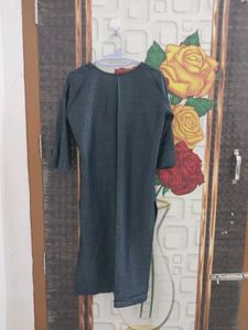 Embroidered Grey Kurta