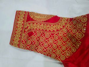 Red Embroidered Saree Blouse