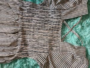 Gingham Smocked Mini Dress