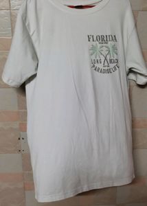White Oversized Printed Tee Unisex
