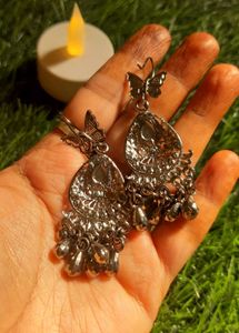 Silver Oxidized Earrings🖤