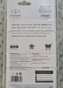 Parker Vector Steel Roller Ball Pen &amp; Keychain