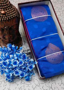 Elegant Blue Silk Blend Saree