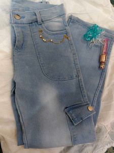 Light Blue Denim Cargo