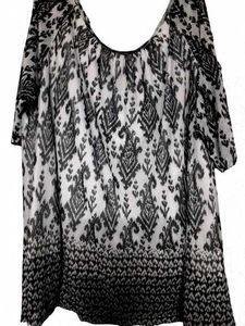 Off Shoulder Ikkat Tunic Top Xl Size