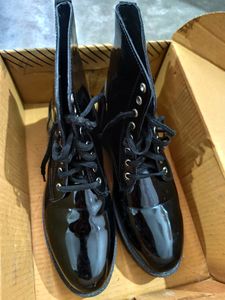 EL PASO Panelled Lace Up Ankle Length Boots