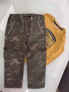 one full sleeve T-shirt and cargo